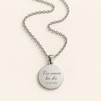 Personalisierte Kette mit rundem Anhänger – 925 Sterling Silber