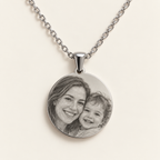 Personalisierte Kette mit rundem Anhänger – 925 Sterling Silber