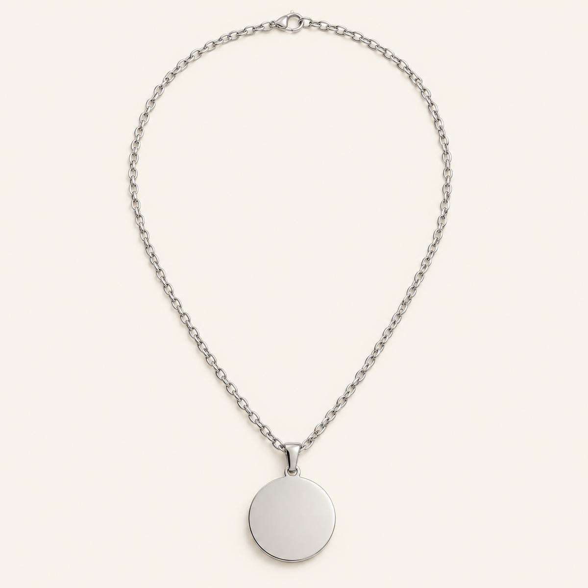 Personalisierte Kette mit rundem Anhänger – 925 Sterling Silber