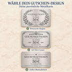 Personalisierter Geschenkgutschein – als Metallkarte