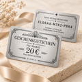 Personalisierter Geschenkgutschein – als Metallkarte