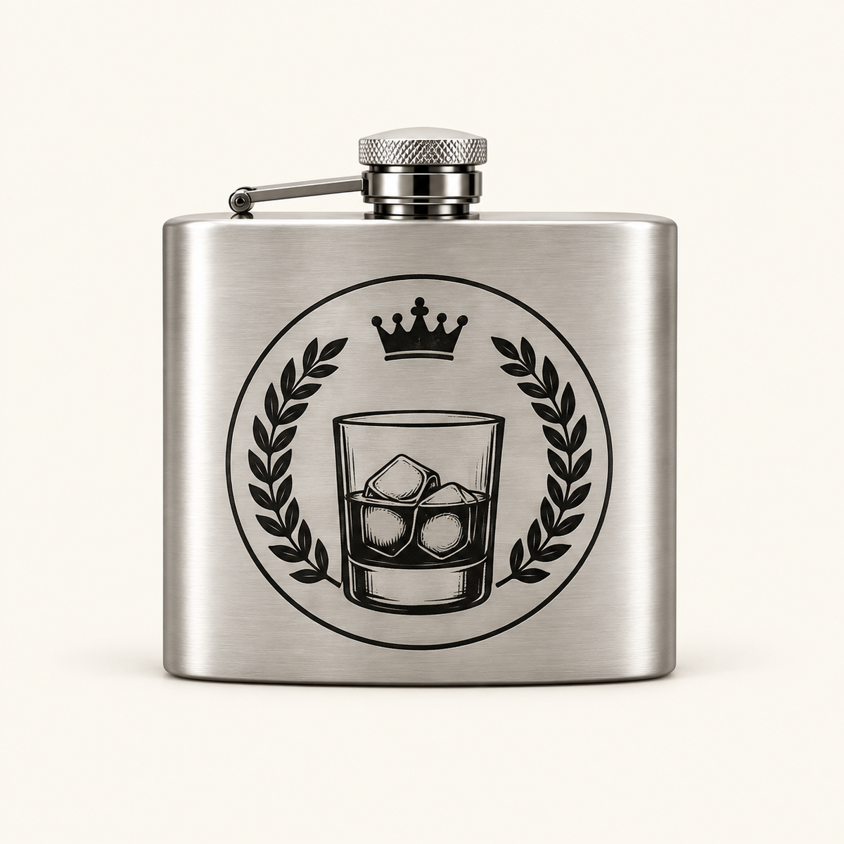 Old Fashioned Siegel – Flachmann mit Motiv