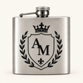 Personalisierter Flachmann „Monogramm-Wappen“ mit eigenen Initialen