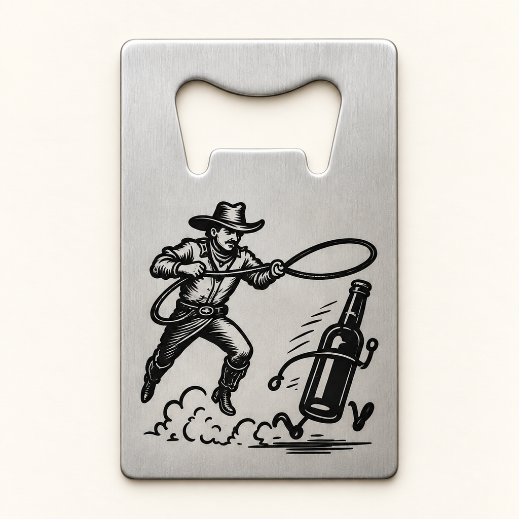 Flaschenöffner „Bier-Cowboy“ – optional mit persönlicher Widmung