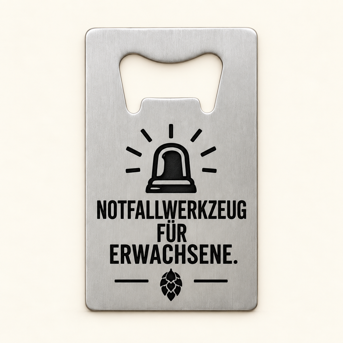 Flaschenöffner „Notfallwerkzeug für Erwachsene“ – optional mit Widmung