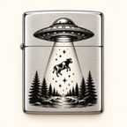 Feuerzeug „UFO-Entführung“ – optional mit persönlicher Widmung