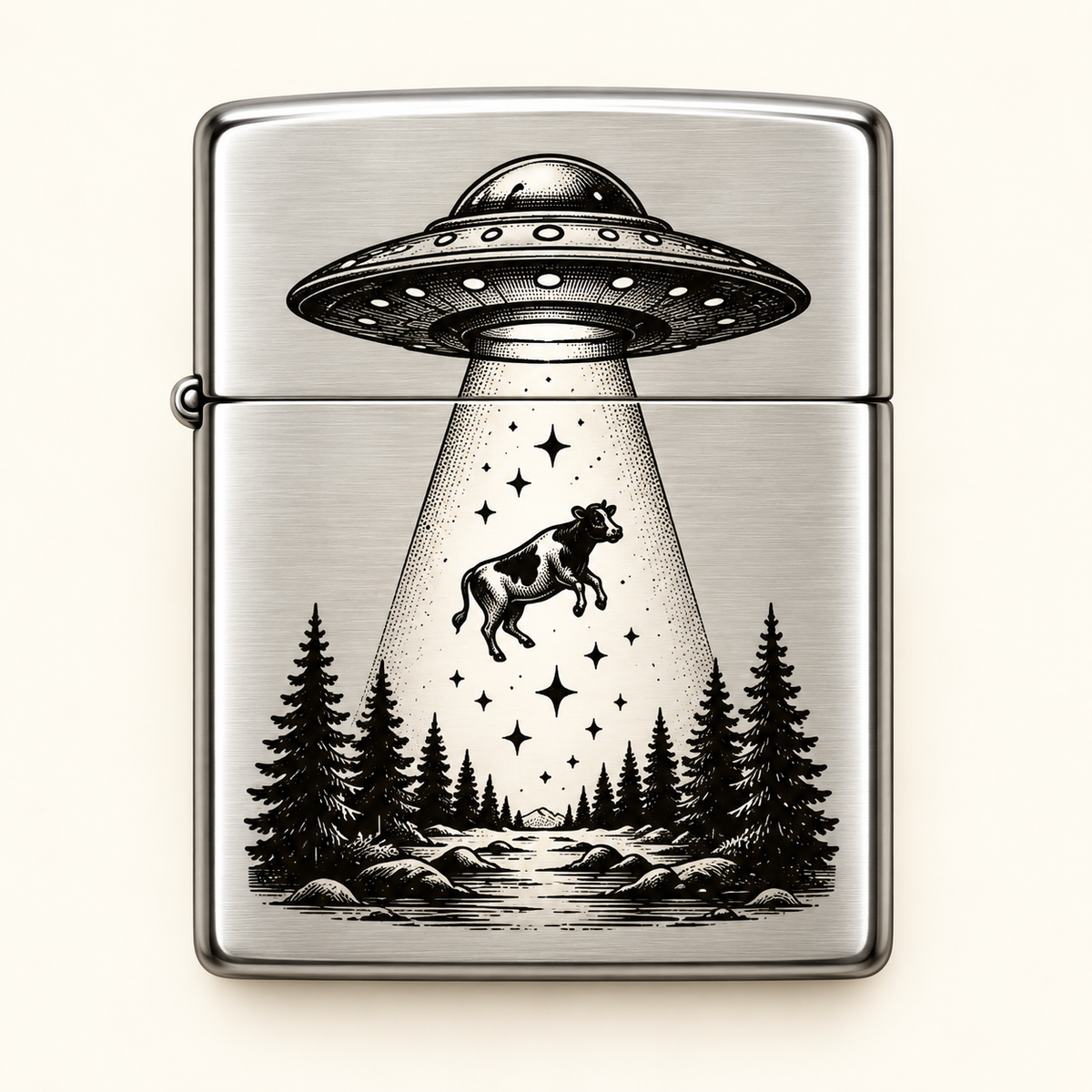 Feuerzeug „UFO-Entführung“ – optional mit persönlicher Widmung
