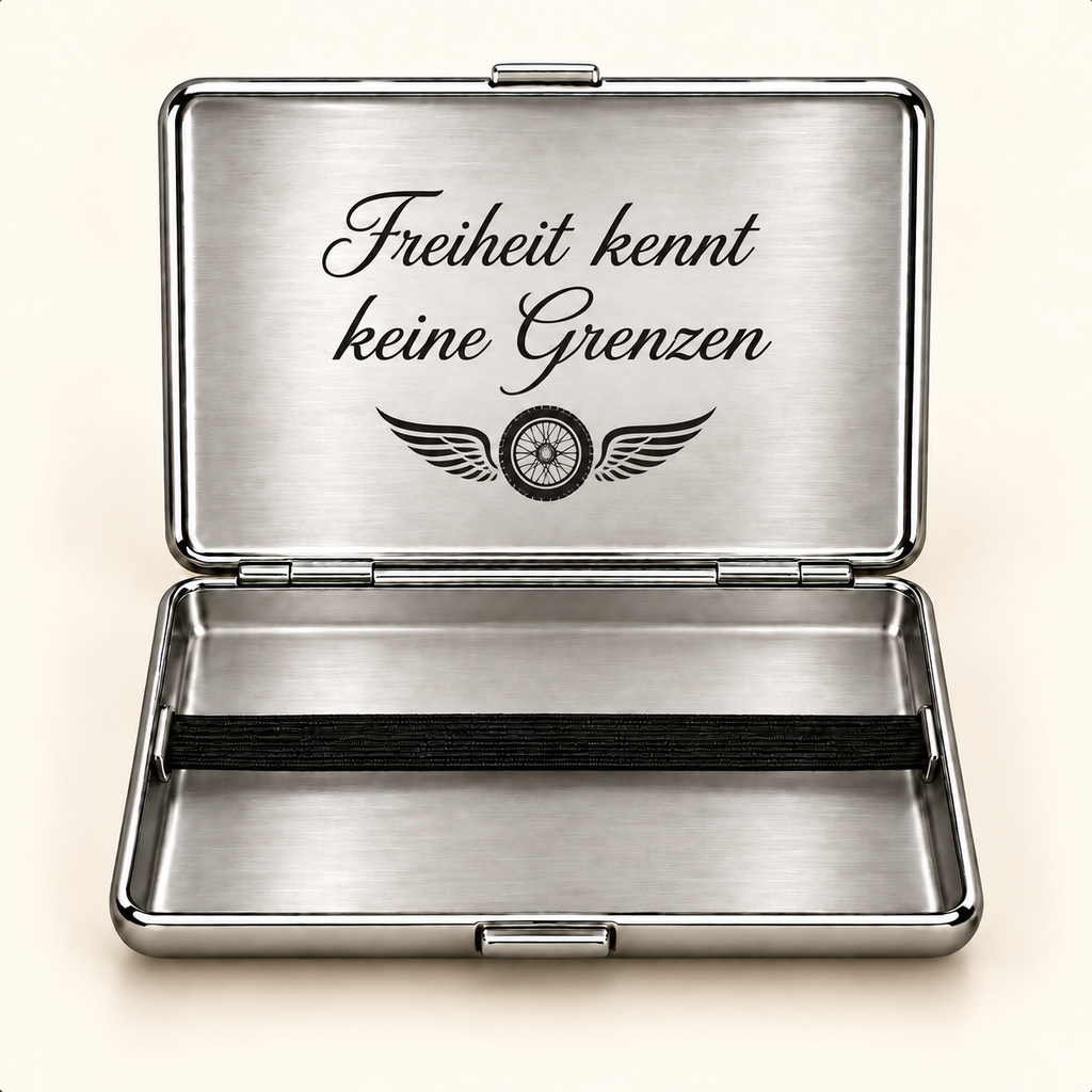 Personalisiertes Zigarettenetui „Motorrad“ mit Wunschname