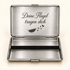 Personalisiertes Zigarettenetui „Feder & Vögel“ mit Wunschname