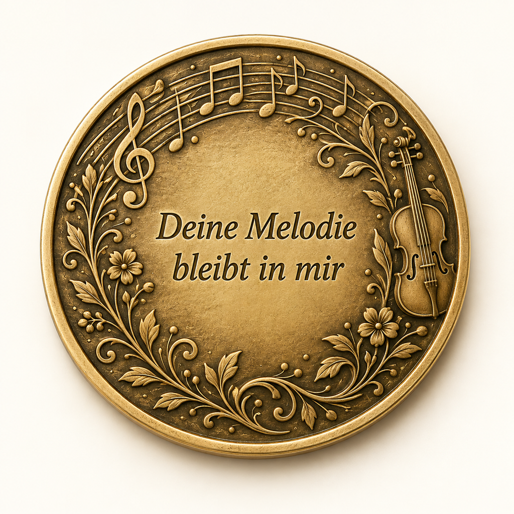 Melodie des Lebens – Erinnerungsmünze aus Messing