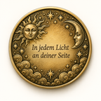 Harmonie – Erinnerungsmünze mit Sonne & Mond aus Messing