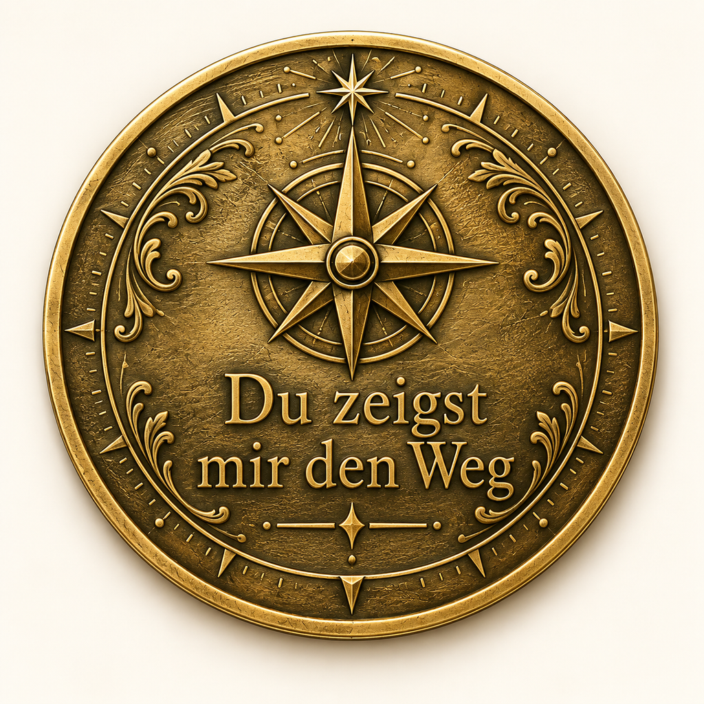 Kompass – Erinnerungsmünze aus Messing