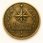 Kompass – Erinnerungsmünze aus Messing