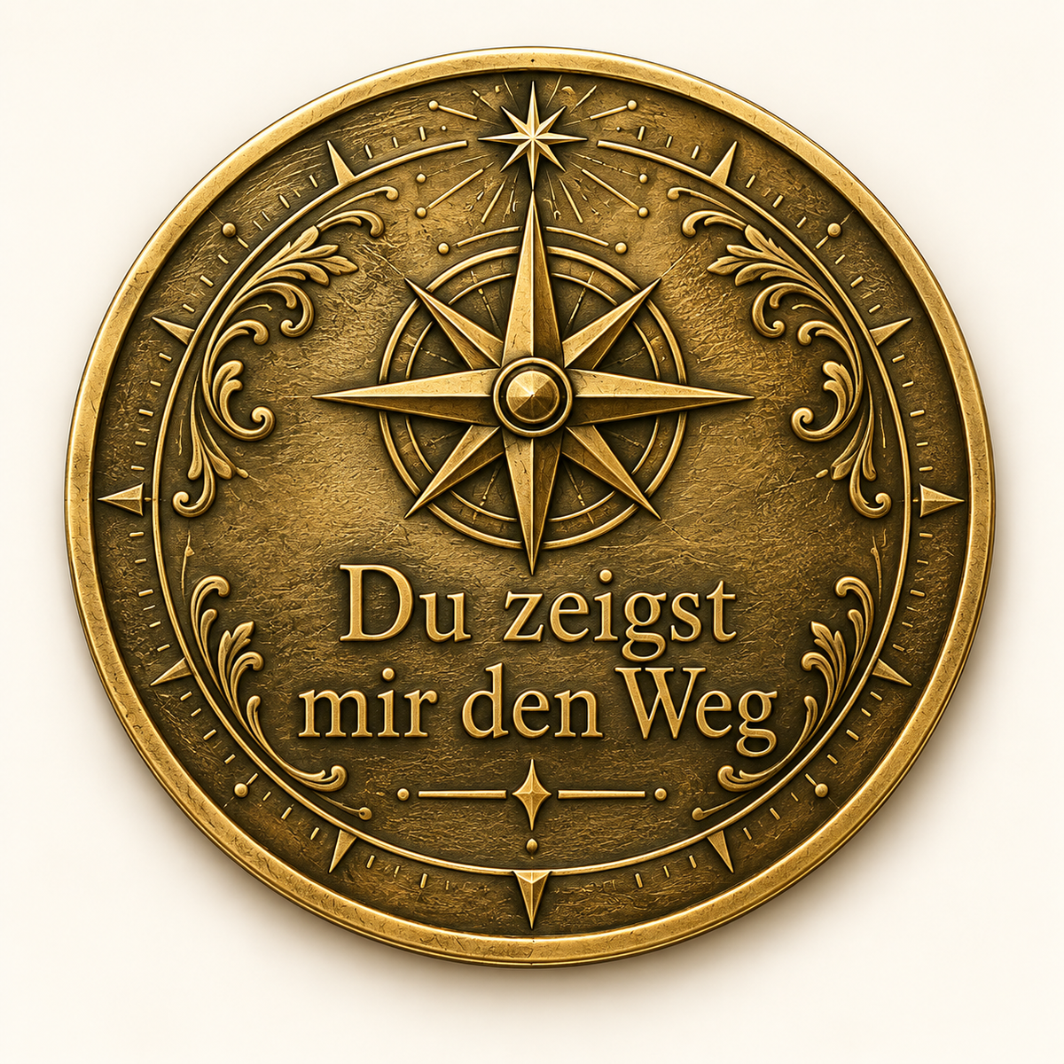 Kompass – Erinnerungsmünze aus Messing