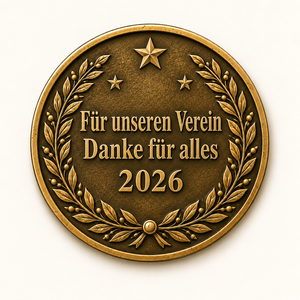 Vereins- & Ehrenmünze Unikat – eigenes Bild mit persönlicher Widmung
