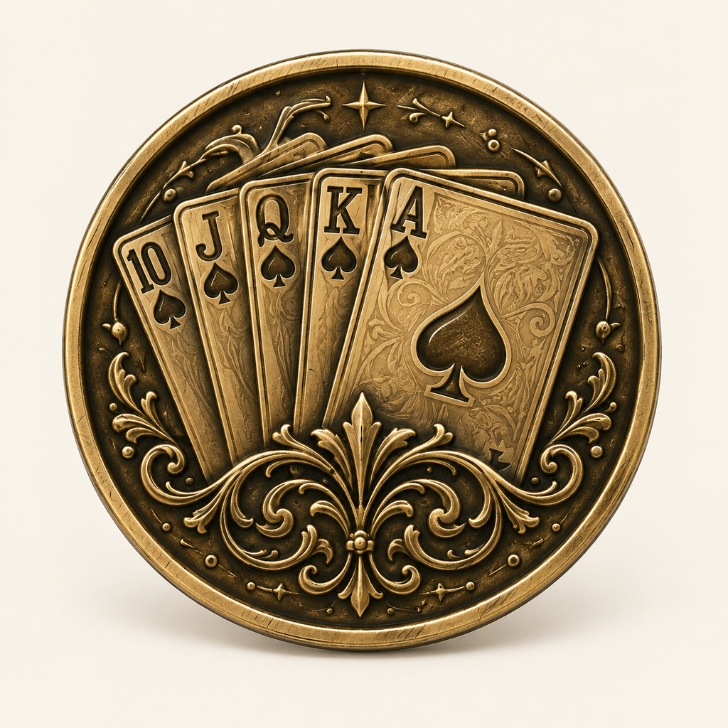 Royal Flush – personalisierte Pokermünze mit Widmung