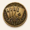Vier Asse – personalisierte Pokermünze mit Widmung