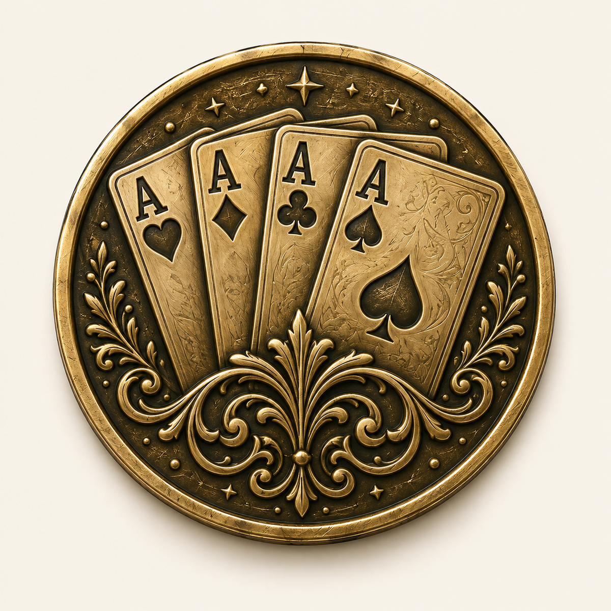 Vier Asse – personalisierte Pokermünze mit Widmung