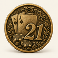 Blackjack 21 – personalisierte Poker- & Spielmünze mit Widmung