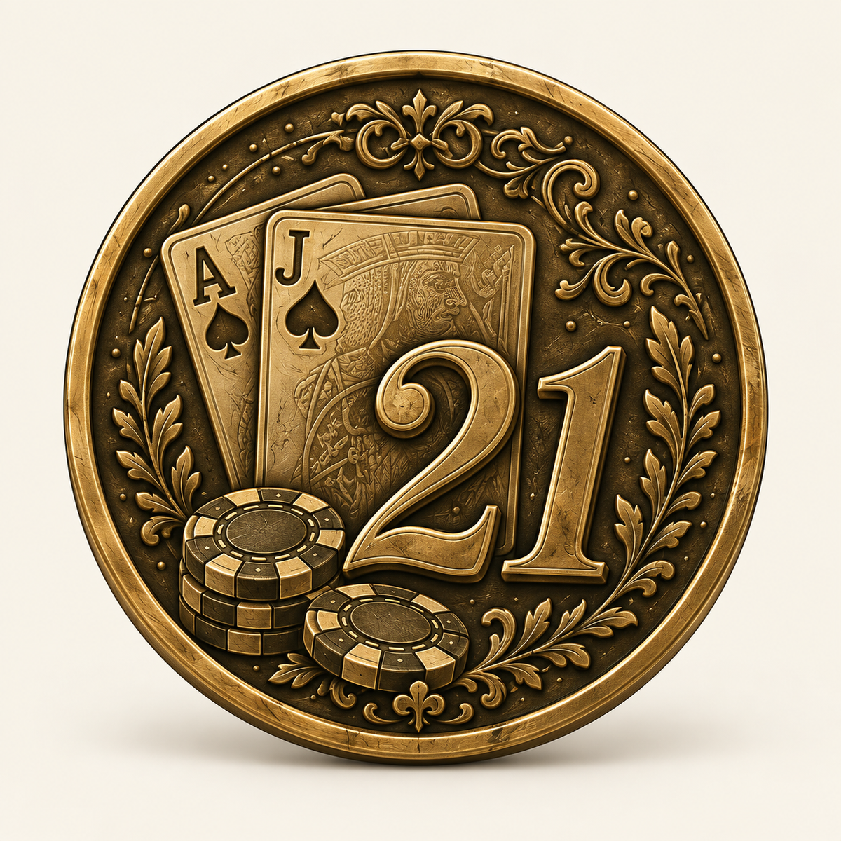 Blackjack 21 – personalisierte Poker- & Spielmünze mit Widmung