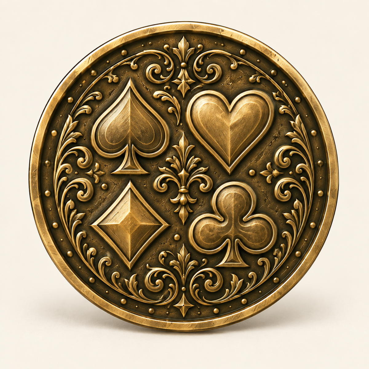 Spielkartensymbole – personalisierte Spielmünze mit Widmung