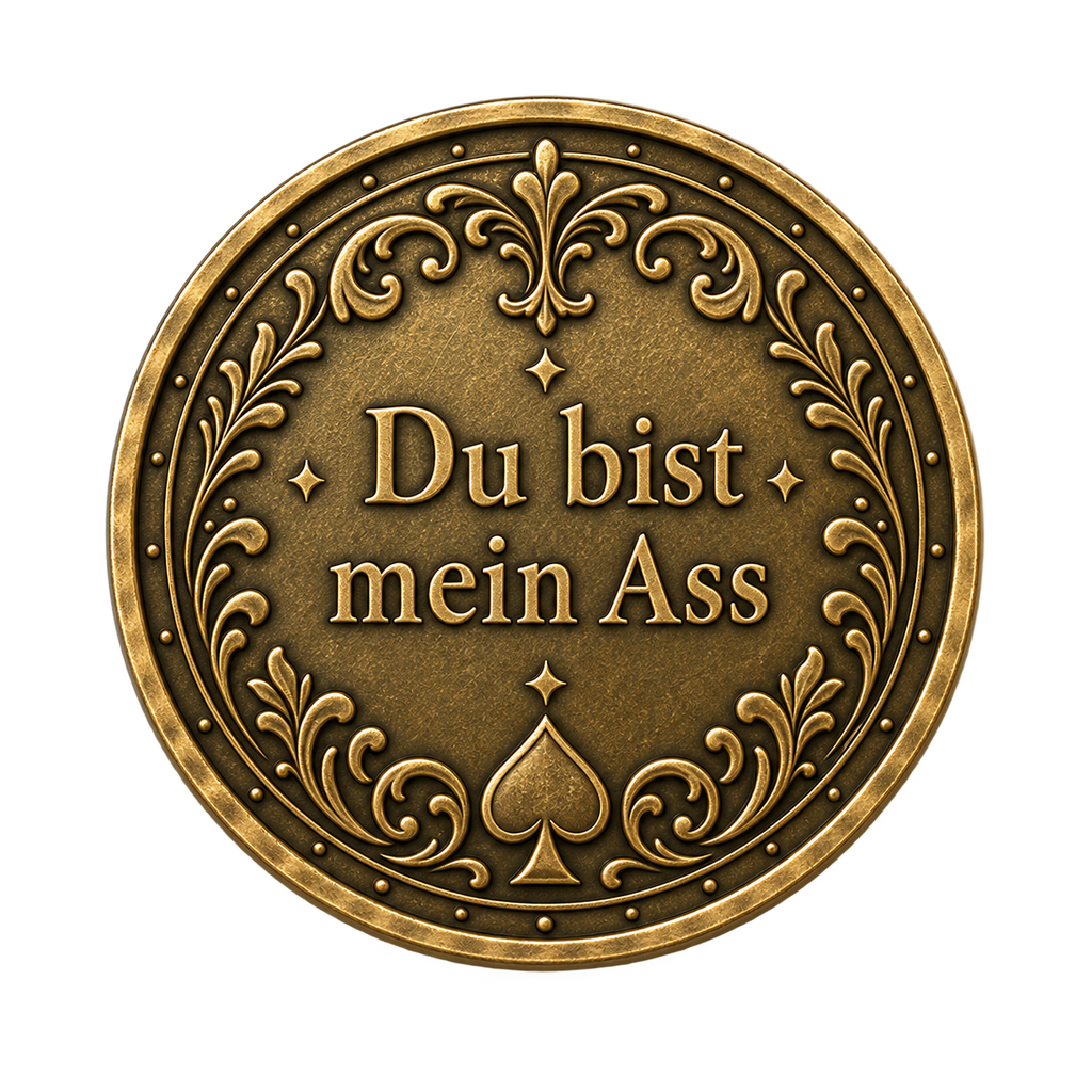 Pik-Ass – personalisierte Poker-Münze mit Widmung