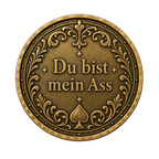 Pik-Ass – personalisierte Poker-Münze mit Widmung