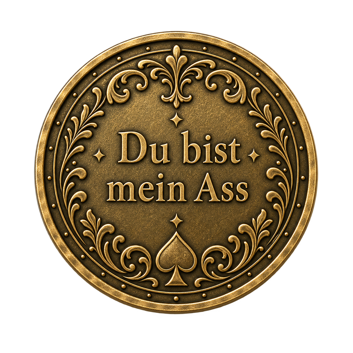 Pik-Ass – personalisierte Poker-Münze mit Widmung
