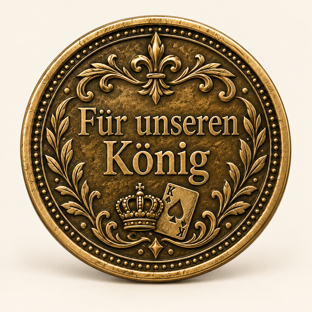 Kartenkönig – personalisierte Poker- & Spielmünze mit Widmung