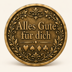 Spielkartensymbole – personalisierte Spielmünze mit Widmung