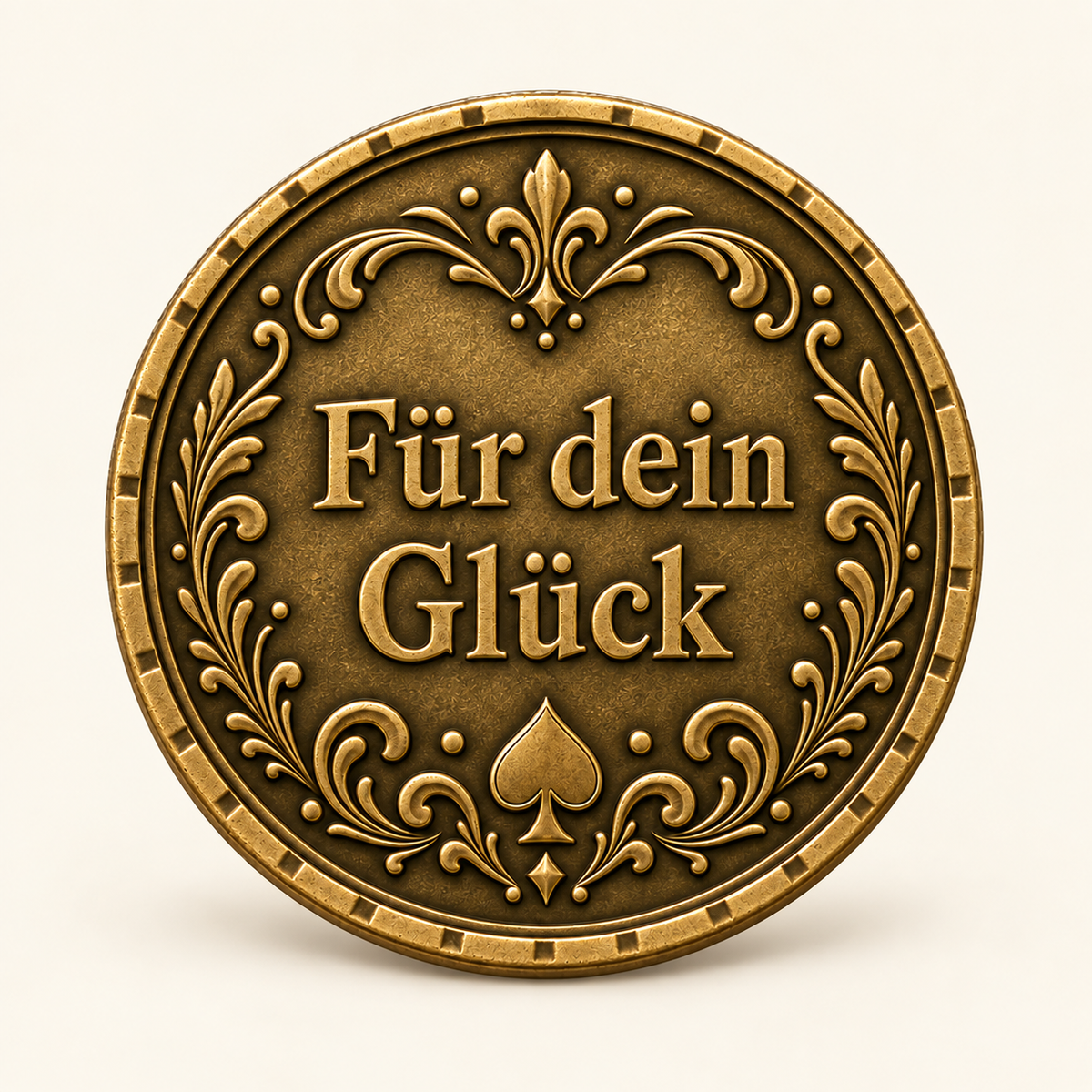 Royal Flush – personalisierte Pokermünze mit Widmung