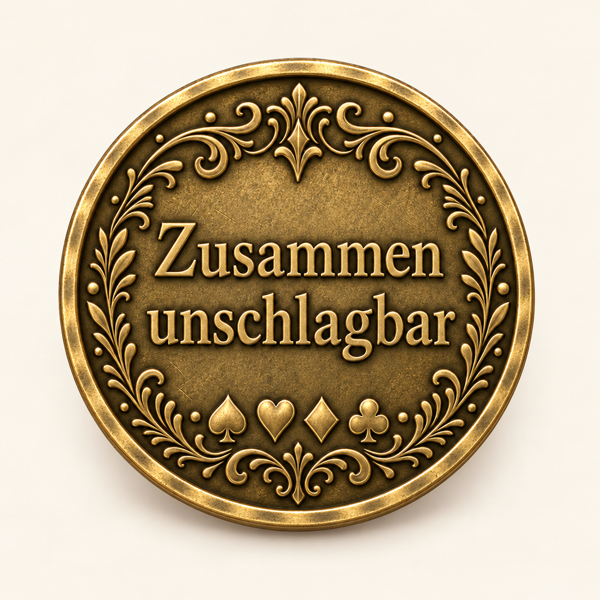 Vier Asse – personalisierte Pokermünze mit Widmung