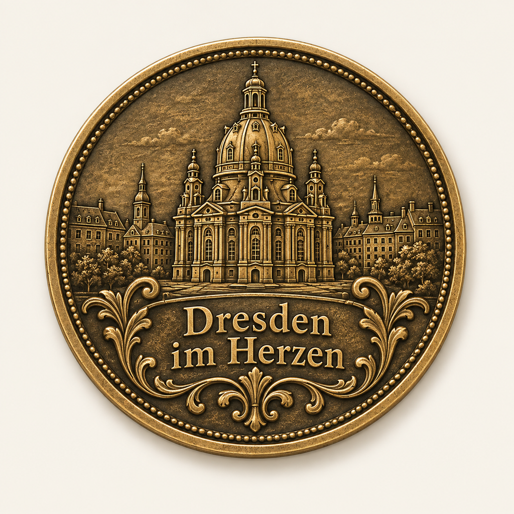 Dresdner Frauenkirche – personalisierte Reise- & Naturmünze mit Widmung
