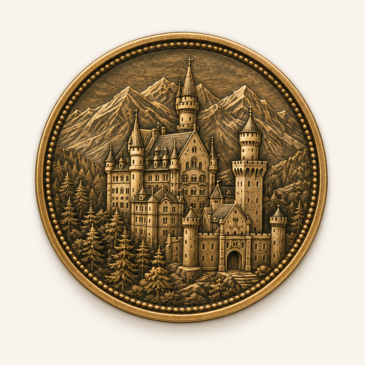 Schloss Neuschwanstein – personalisierte Reise- & Naturmünze mit Widmung
