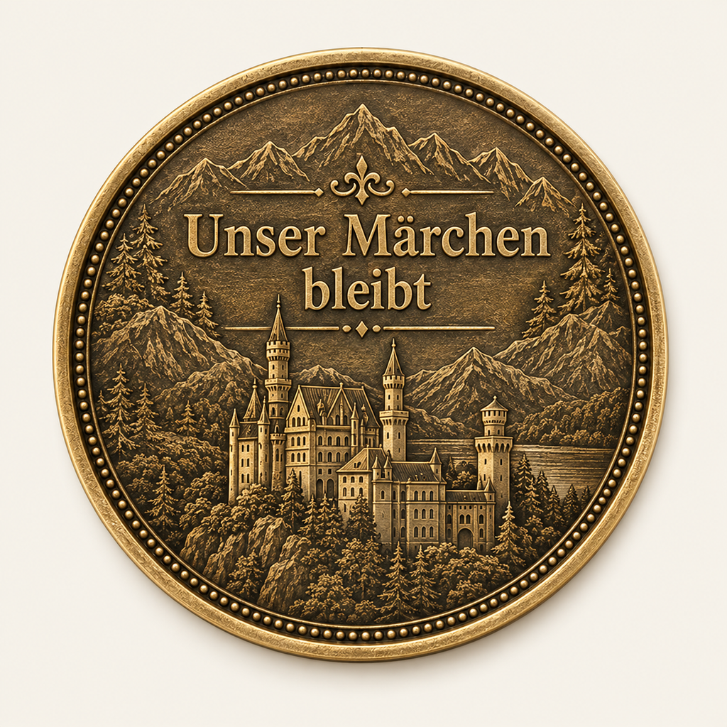 Schloss Neuschwanstein – personalisierte Reise- & Naturmünze mit Widmung