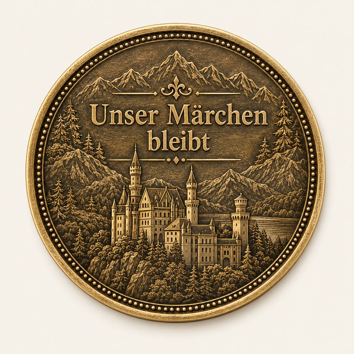 Schloss Neuschwanstein – personalisierte Reise- & Naturmünze mit Widmung