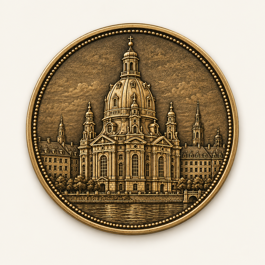 Dresdner Frauenkirche – personalisierte Reise- & Naturmünze mit Widmung