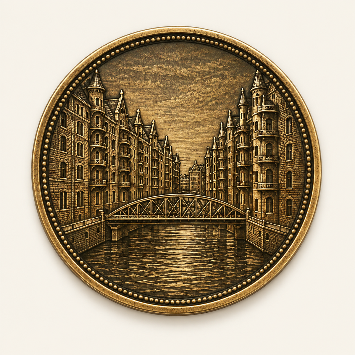 Hamburger Speicherstadt – personalisierte Münze mit Widmung