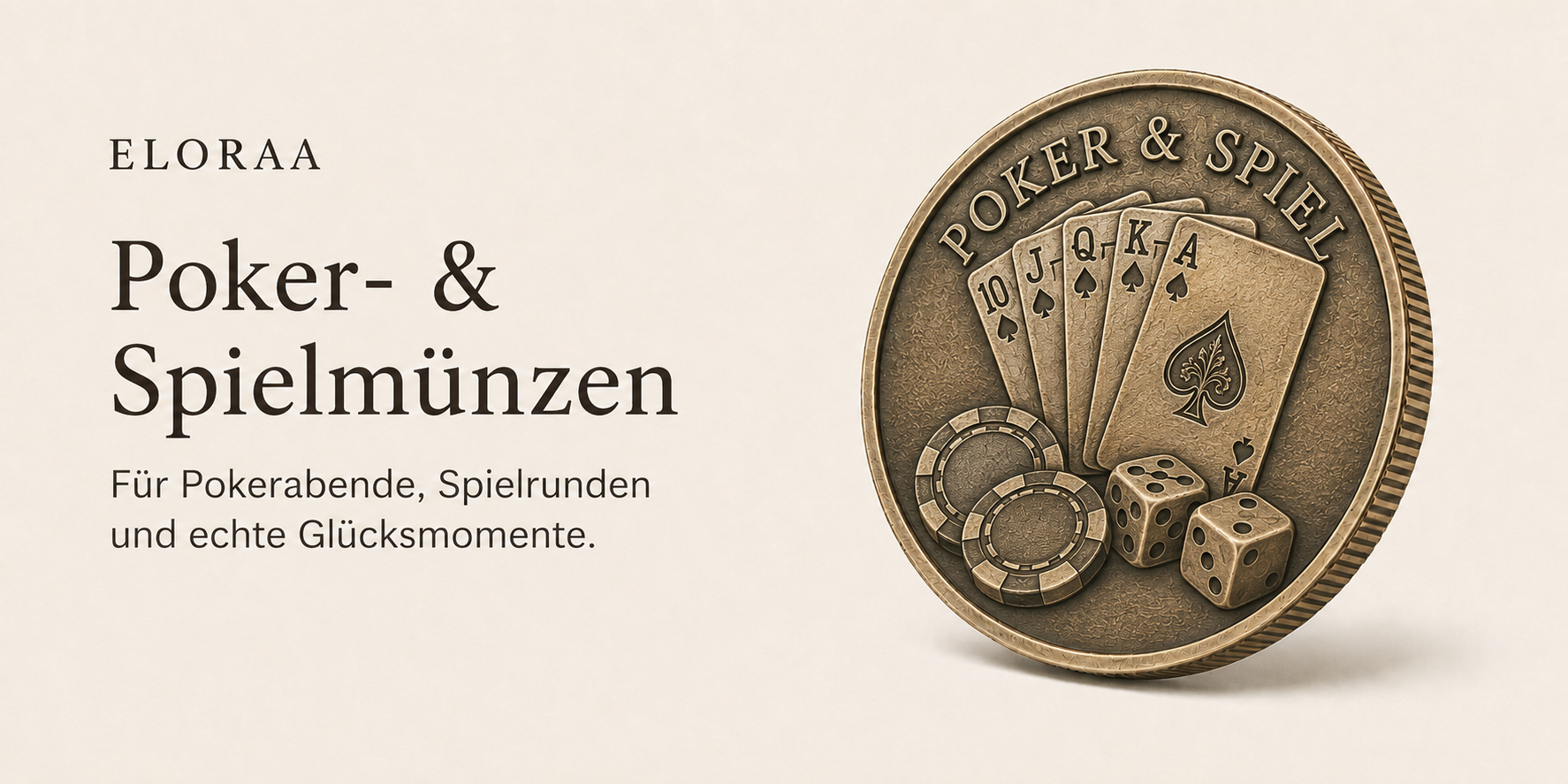 Personalisierte Poker- & Spielmünze aus Messing
