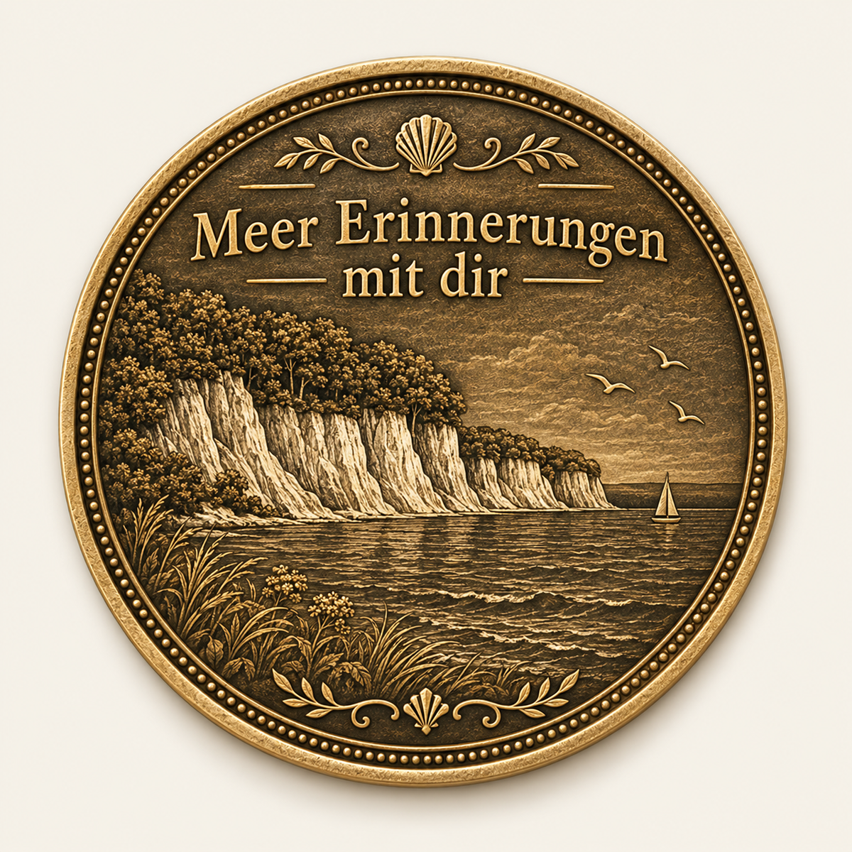 Kreidefelsen Rügen – personalisierte Reise- & Naturmünze mit Widmung